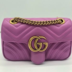Gucci Marmont Matelasse Crossbody Bag in Limited Edition Bubblegum Pink
